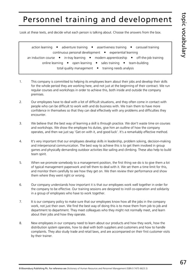 Check Your English Vocabulary For Human Resources