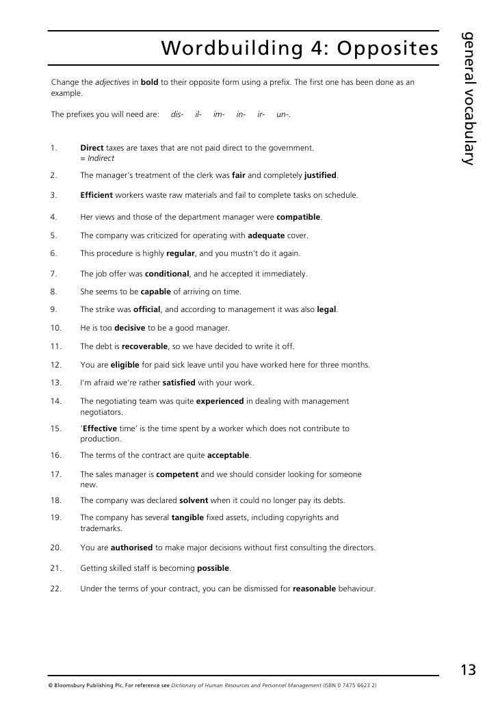 Check Your English Vocabulary For Human Resources