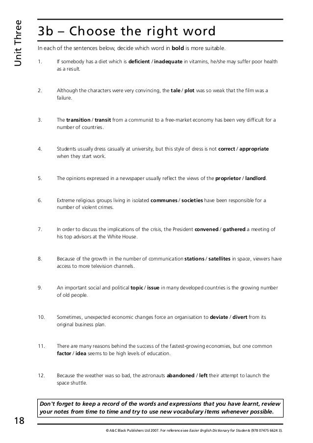 research unit vocabulary english 11b
