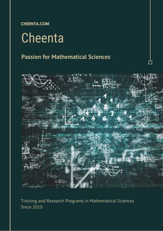 Cheenta
CHEENTA.COM
Passion for Mathematical Sciences
Training and Research Programs in Mathematical Sciences
Since 2010
 