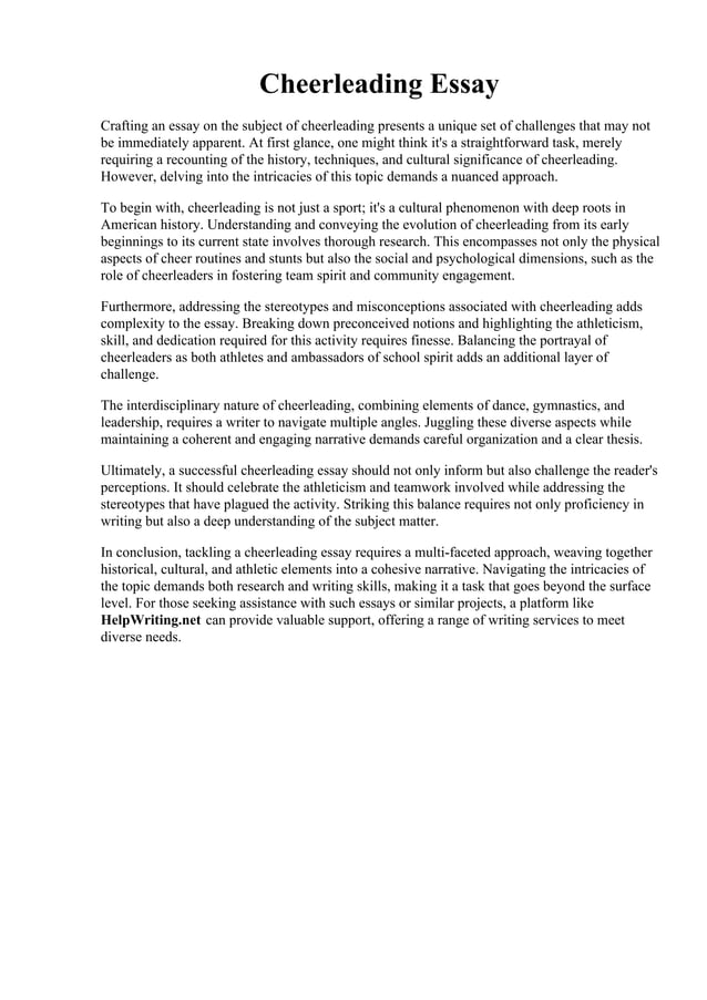 Cheerleading Essay PDF
