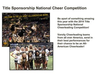 Cheerleading Competition TITLE SPONSORSHIP | PPT | American Football ...