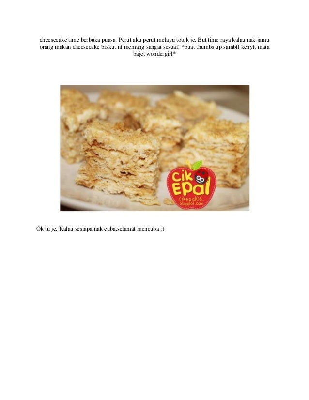Resepi chesecake biskut