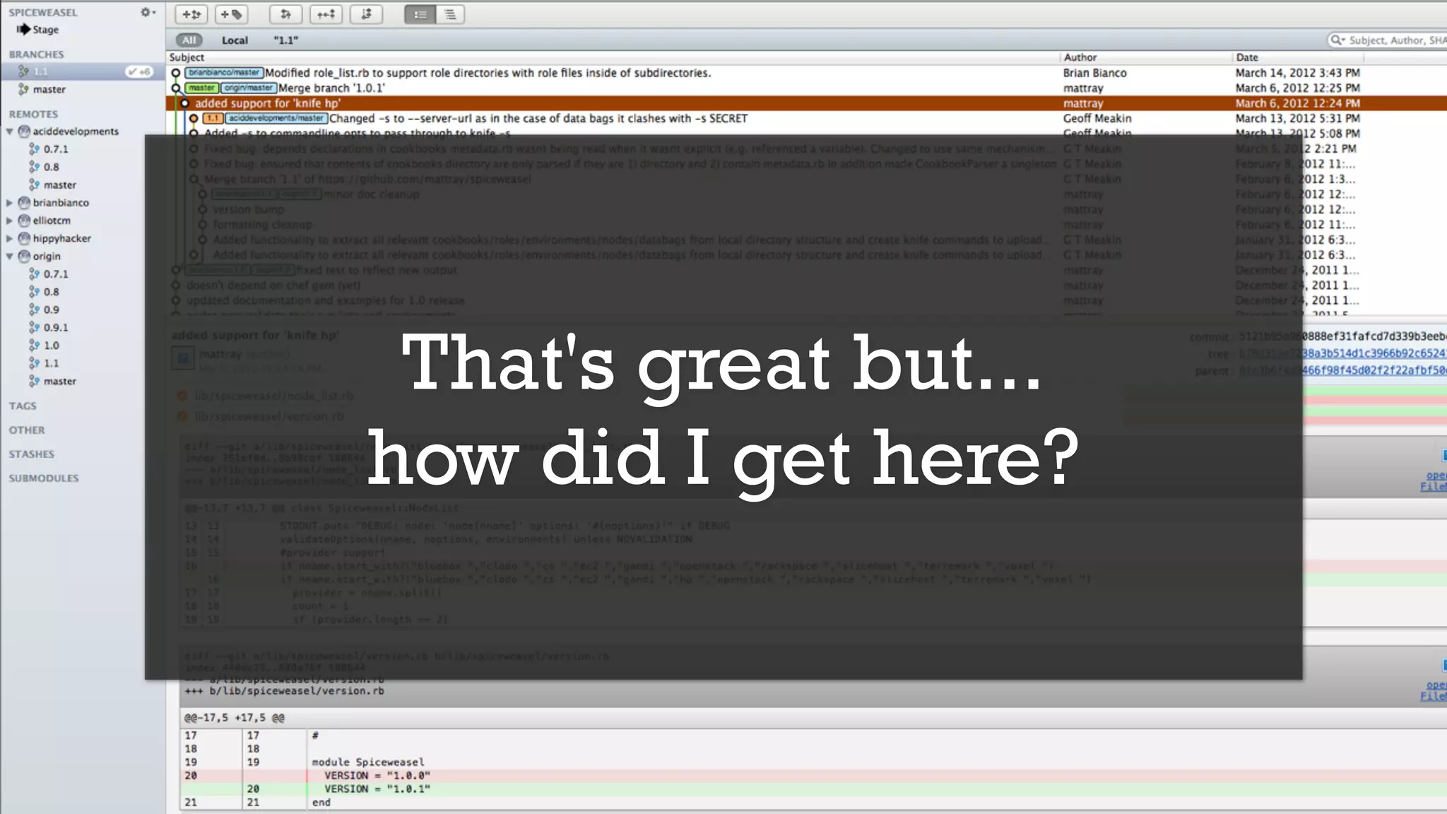 That's great but...
how did I get here?
 