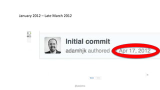 January 2012 – Late March 2012
@ablythe
 