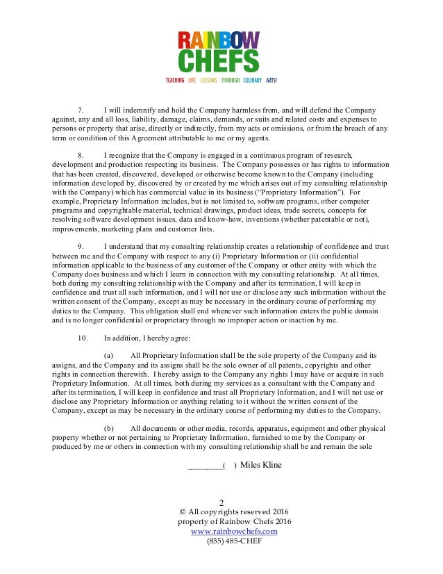 Chef contract