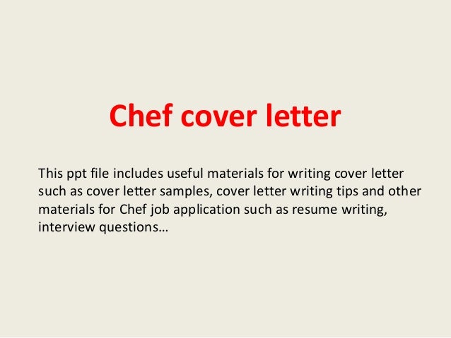 Chef Cover Letter