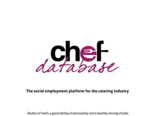 The social employment platform for the catering industry

Oodles of chefs, a good dollop of personality and a healthy serving of jobs

 