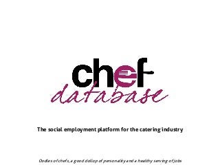 The social employment platform for the catering industry

Oodles of chefs, a good dollop of personality and a healthy serving of jobs

 