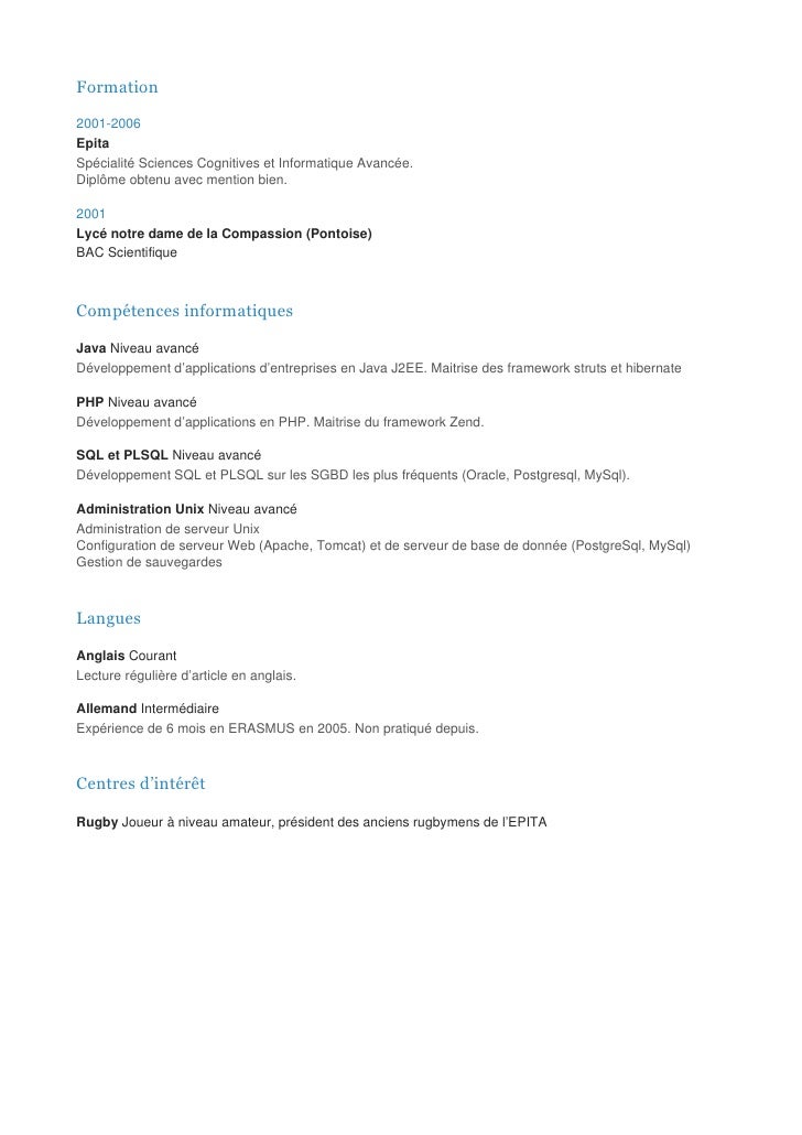 CV  Chef de projet technique