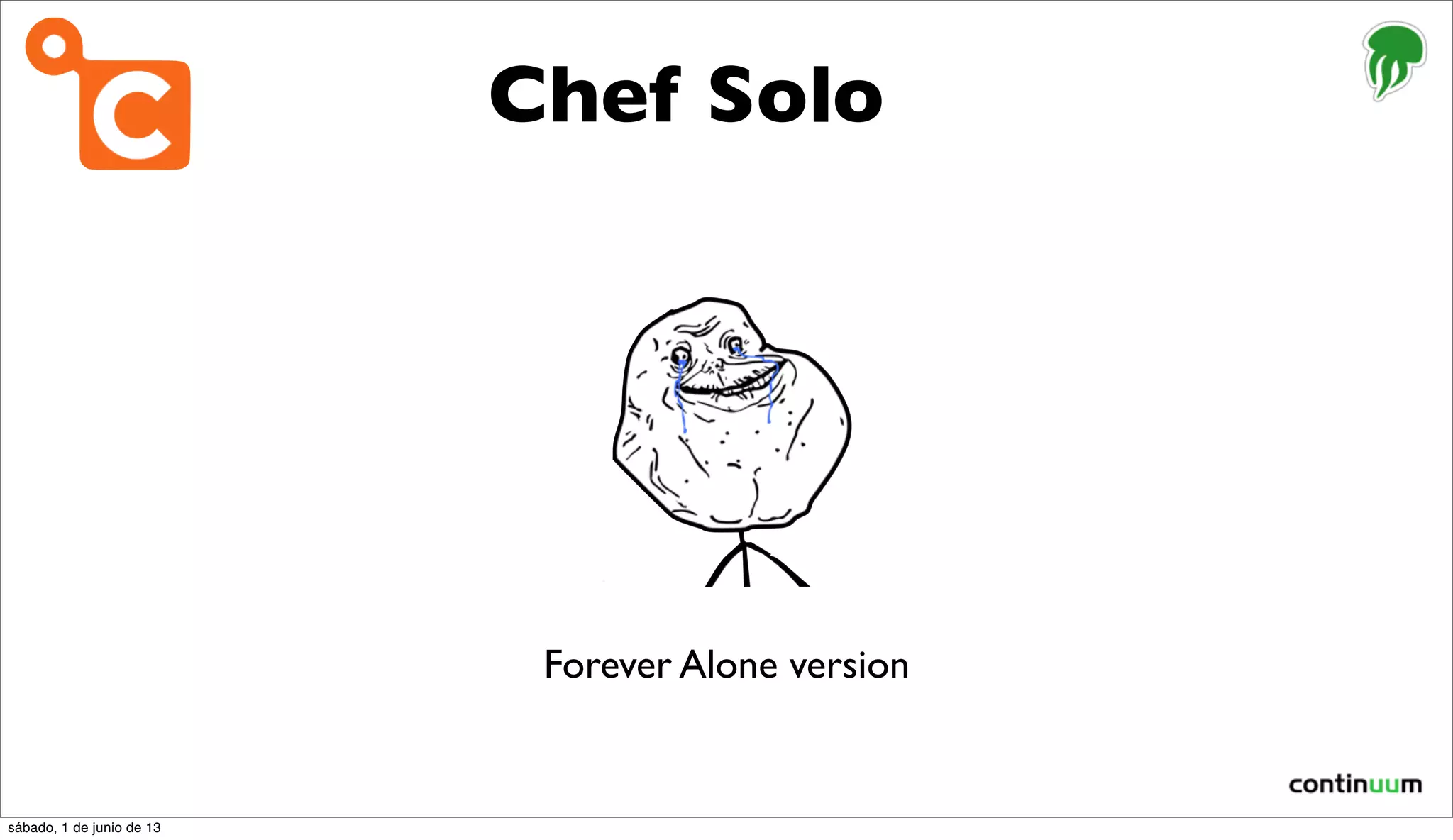 Chef Solo
Forever Alone version
sábado, 1 de junio de 13
 