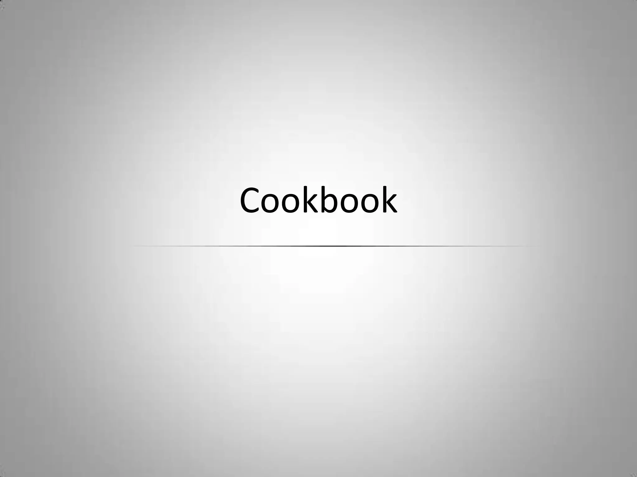 Cookbook