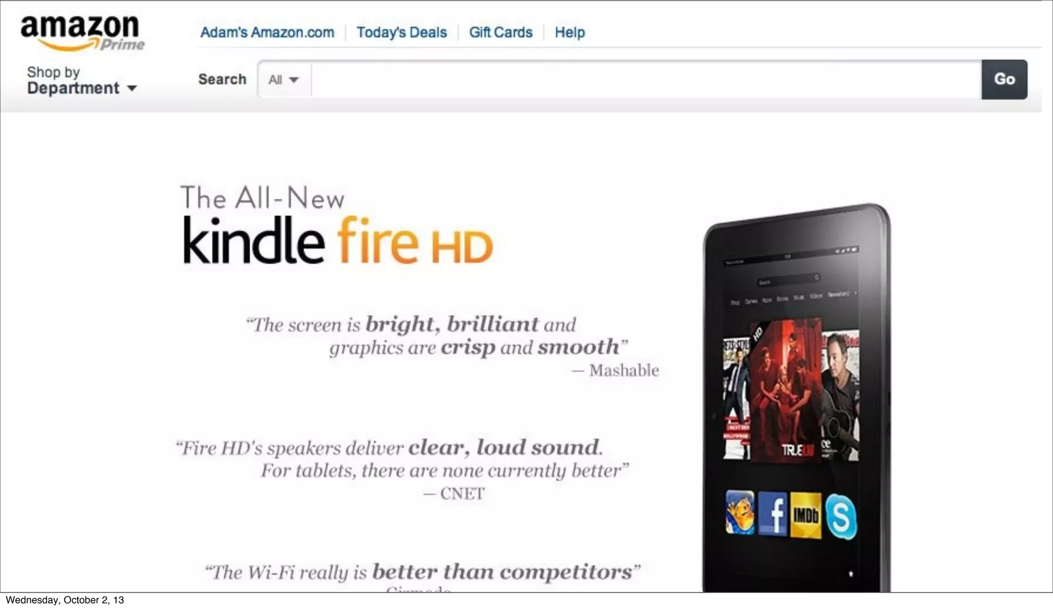 Wednesday, October 2, 13
 