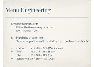 Latest in Menu Reengineering by Chef Josh Boutwood | PDF