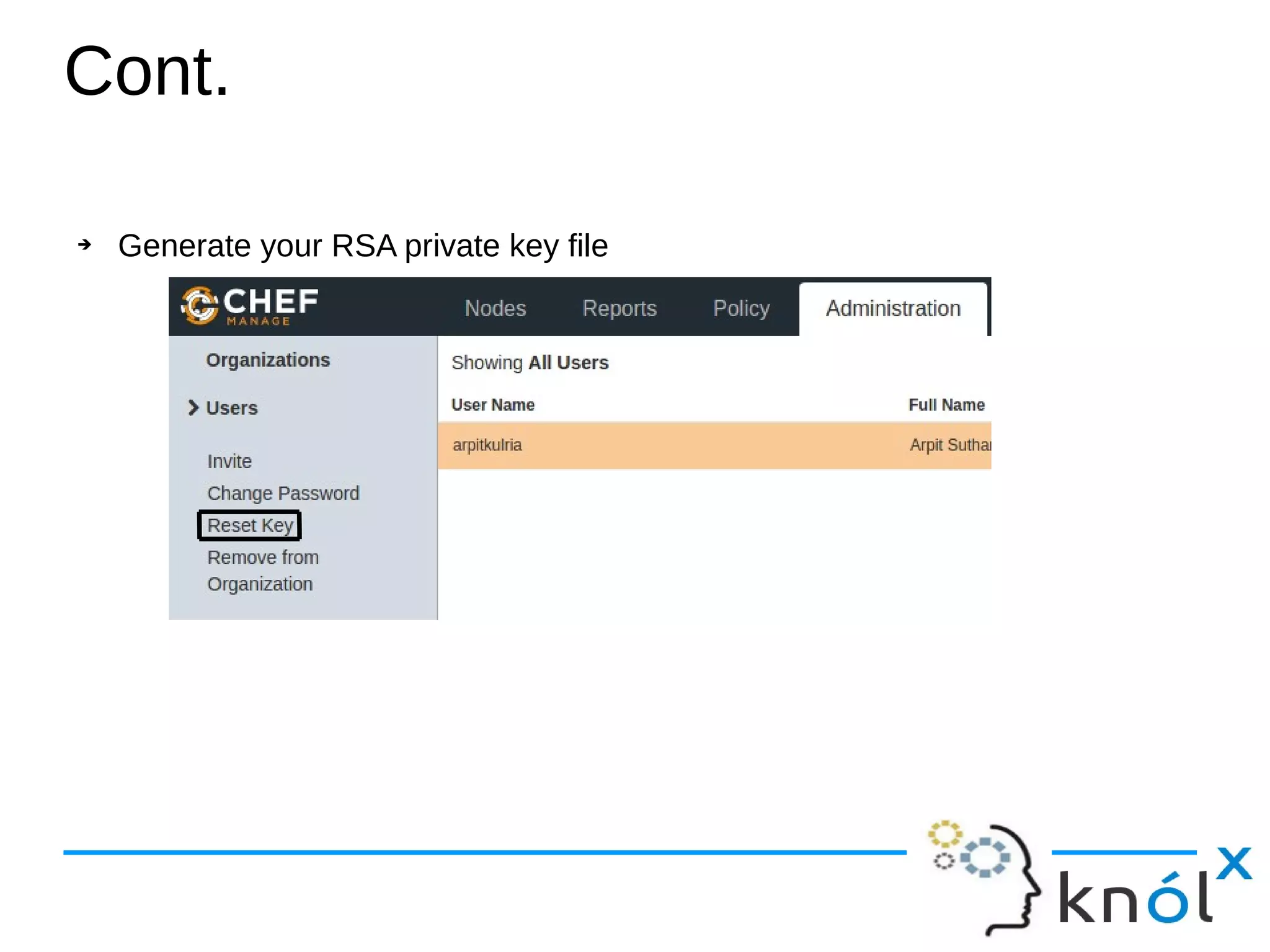 Cont.
➔ Generate your RSA private key file
 