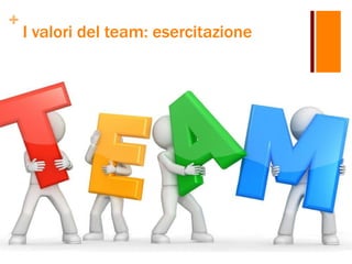 +
I valori del team: esercitazione
 