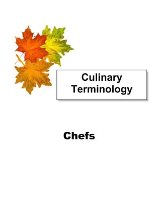 CHEFS TERMINOLOGIES | PDF