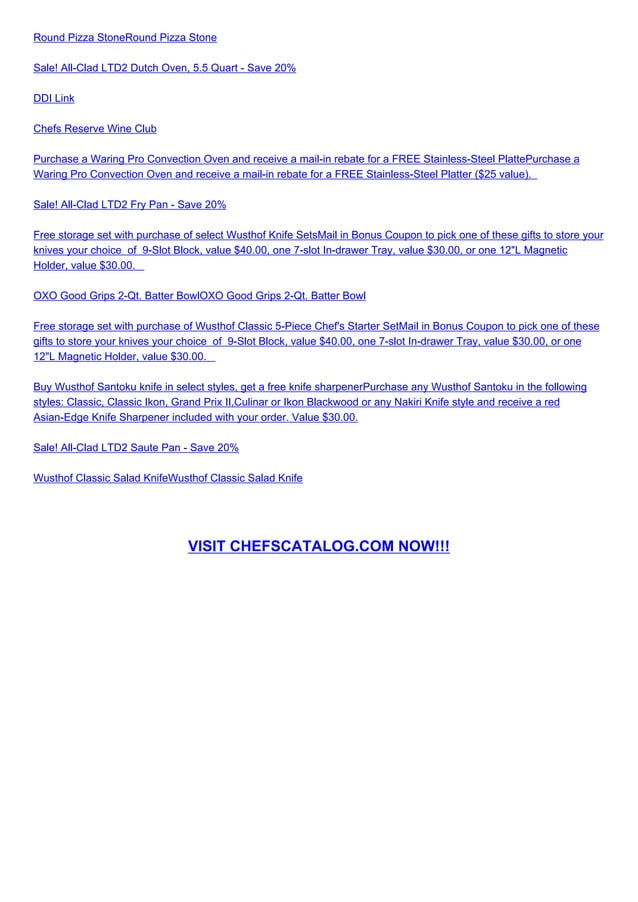 Chefs catalog coupon PDF