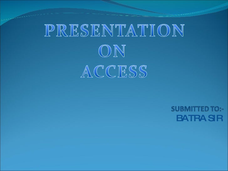 Ms Access ppt