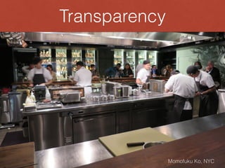 Momofuku Ko, NYC
Transparency
 