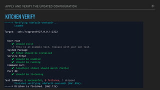 APPLY AND VERIFY THE UPDATED CONFIGURATION
KITCHEN VERIFY
51
 