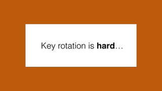 Key rotation is hard…
 