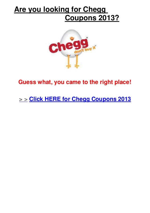 chegg coupons 2013