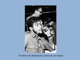 Em New York desfrutando o aroma de um charuto 
 