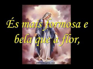 És mais formosa e
 bela que a flor,
 