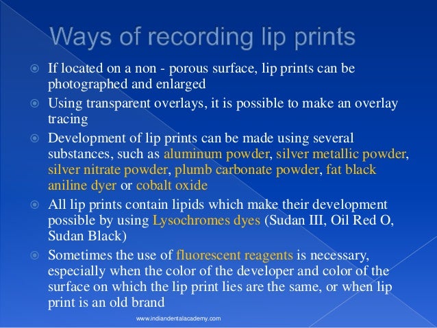 Cheiloscopy main/ dental implant courses