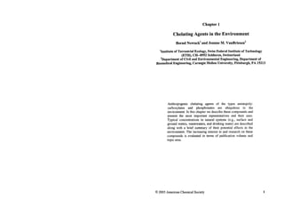 Chelating agents in the environment
