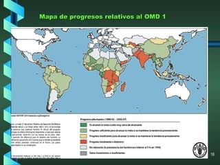 Mapa de progresos relativos al OMD 1 