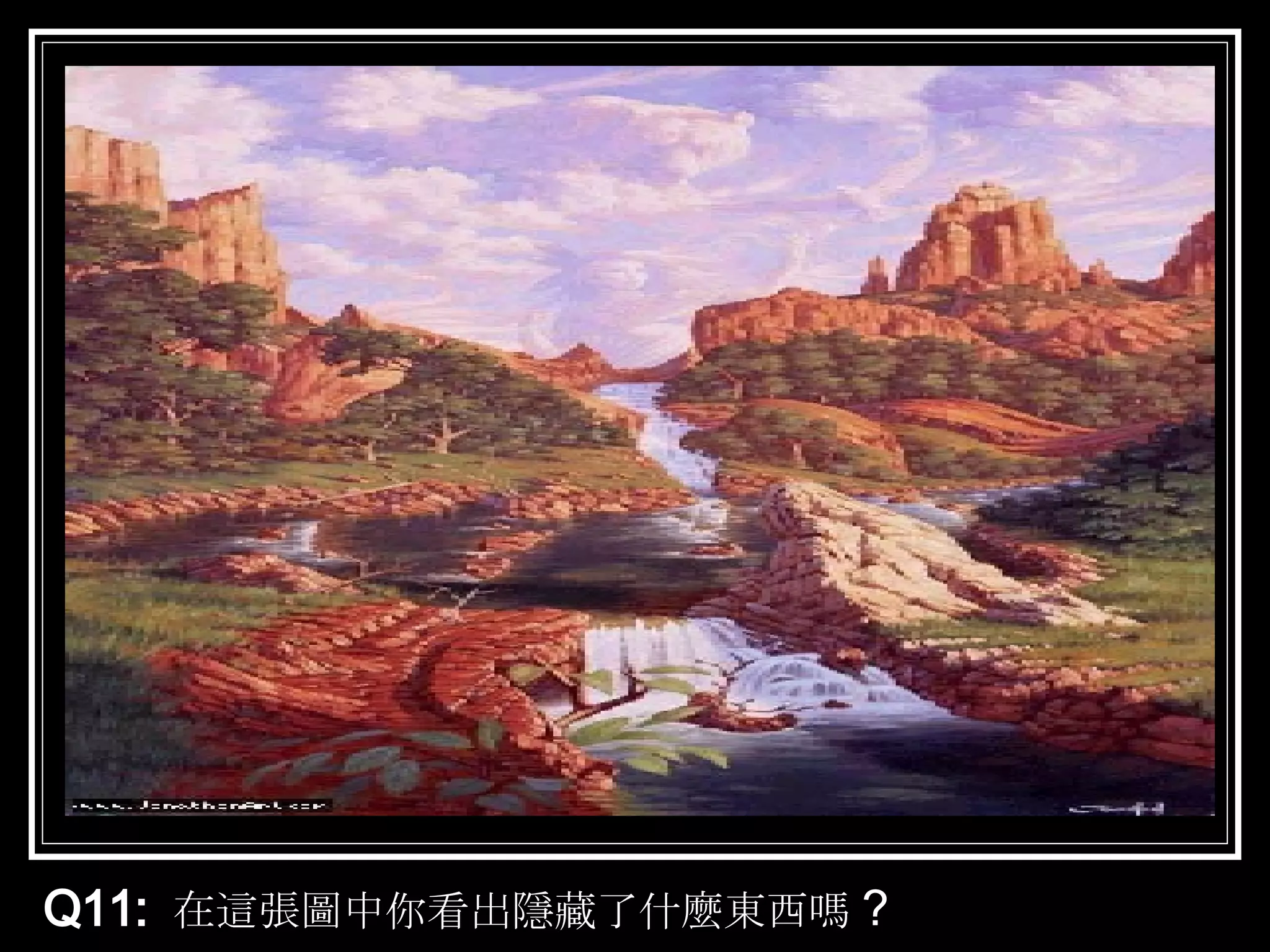 Q11:  在這張圖中你看出隱藏了什麼東西嗎 ？ 