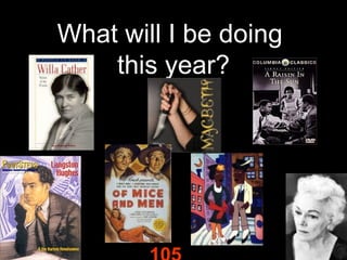 What will I be doing
this year?

 