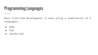 mastering the core languages of front-end development:... Front-End Web Developer - Chelsea Career and Technical High School ...