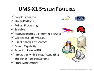 Integrations Ums University Management System - UMS-X1 | PDF