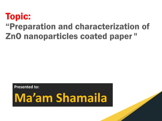 Preparation and Characterization of nano particles pdf | PDF