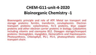 Bioinorganic Compounds Bio inorganic chemistry, himoglobin, mioglobin, | PDF