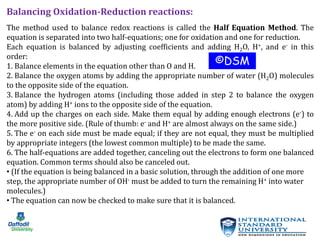 Oxidation and reduction, Balancing the redox rections | PDF