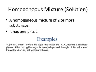 Homogeneous Mixture Solution Examples Chem 101 week 1 | PPT