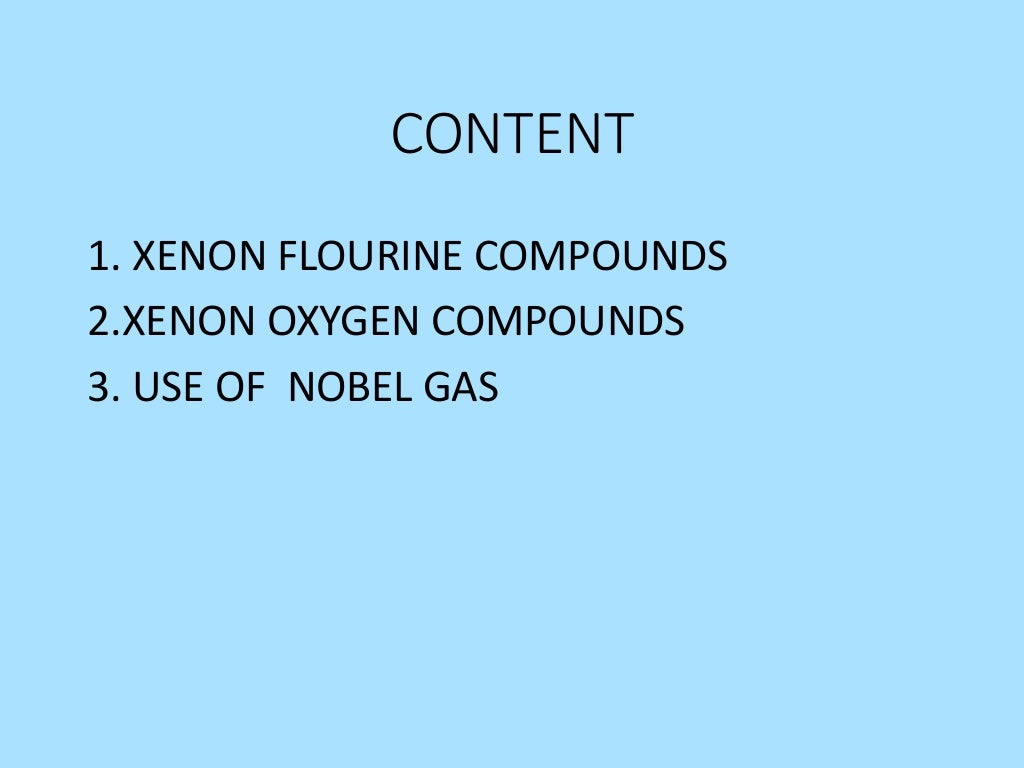 Chemistry presentation on xenon compounds