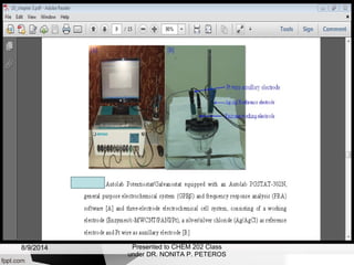 Presented to CHEM 202 Class
under DR. NONITA P. PETEROS
8/9/2014
 