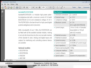 Presented to CHEM 202 Class
under DR. NONITA P. PETEROS
8/9/2014
 