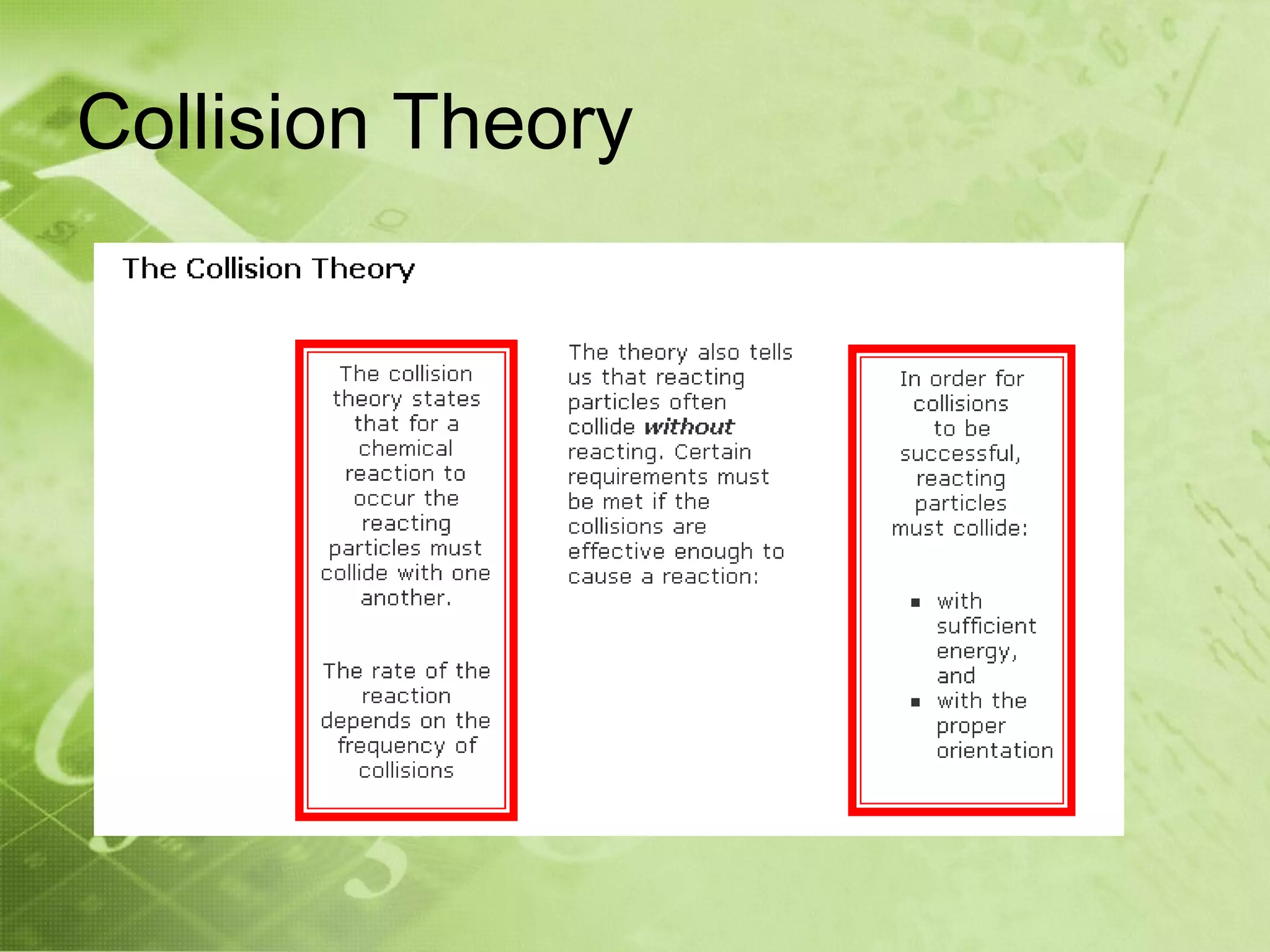 Collision Theory
 