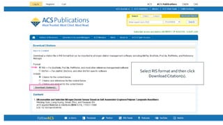 Select RIS format and then click
Download Citation(s).
 
