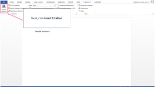 Next, click Insert Citation
 