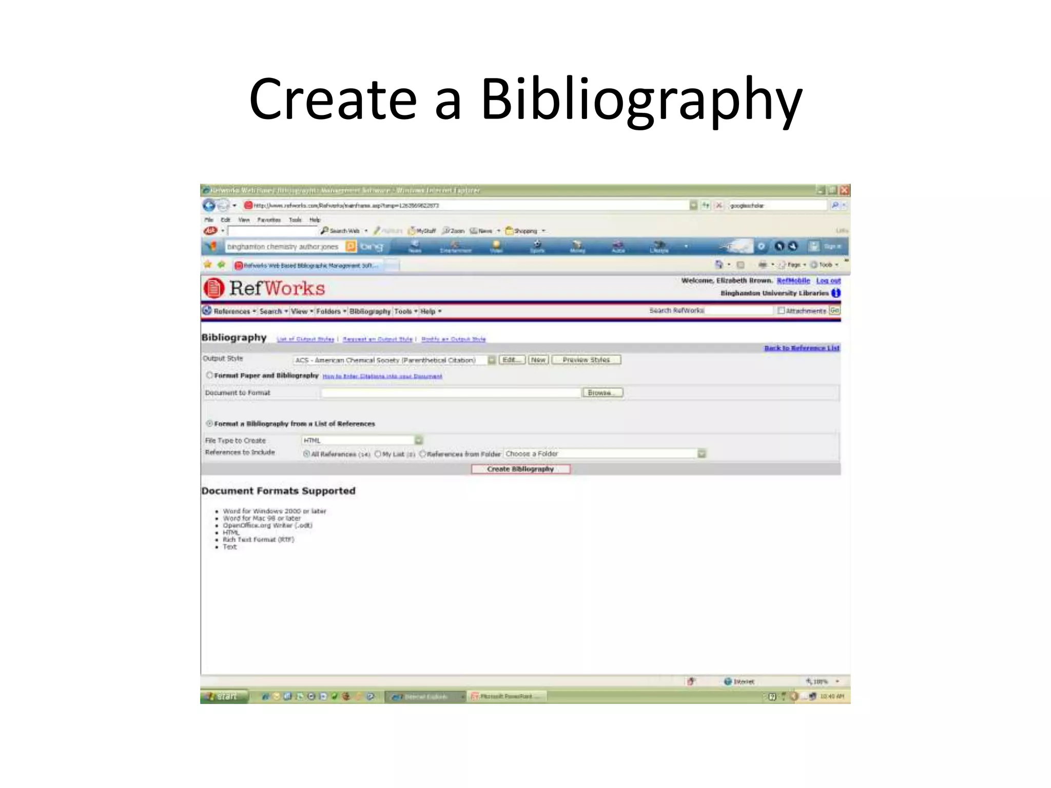 Create a Bibliography