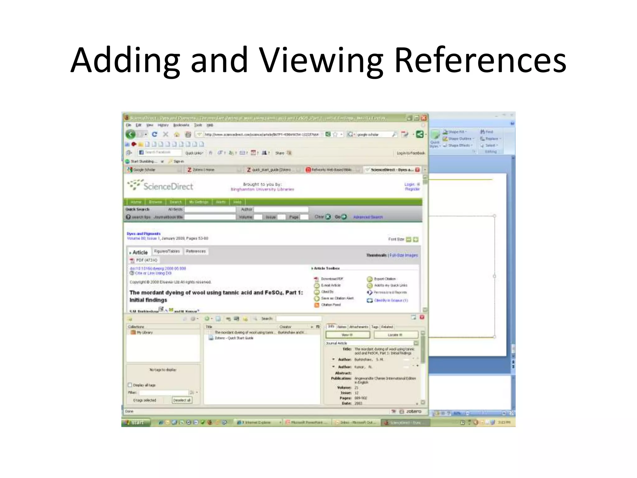 Adding and Viewing References