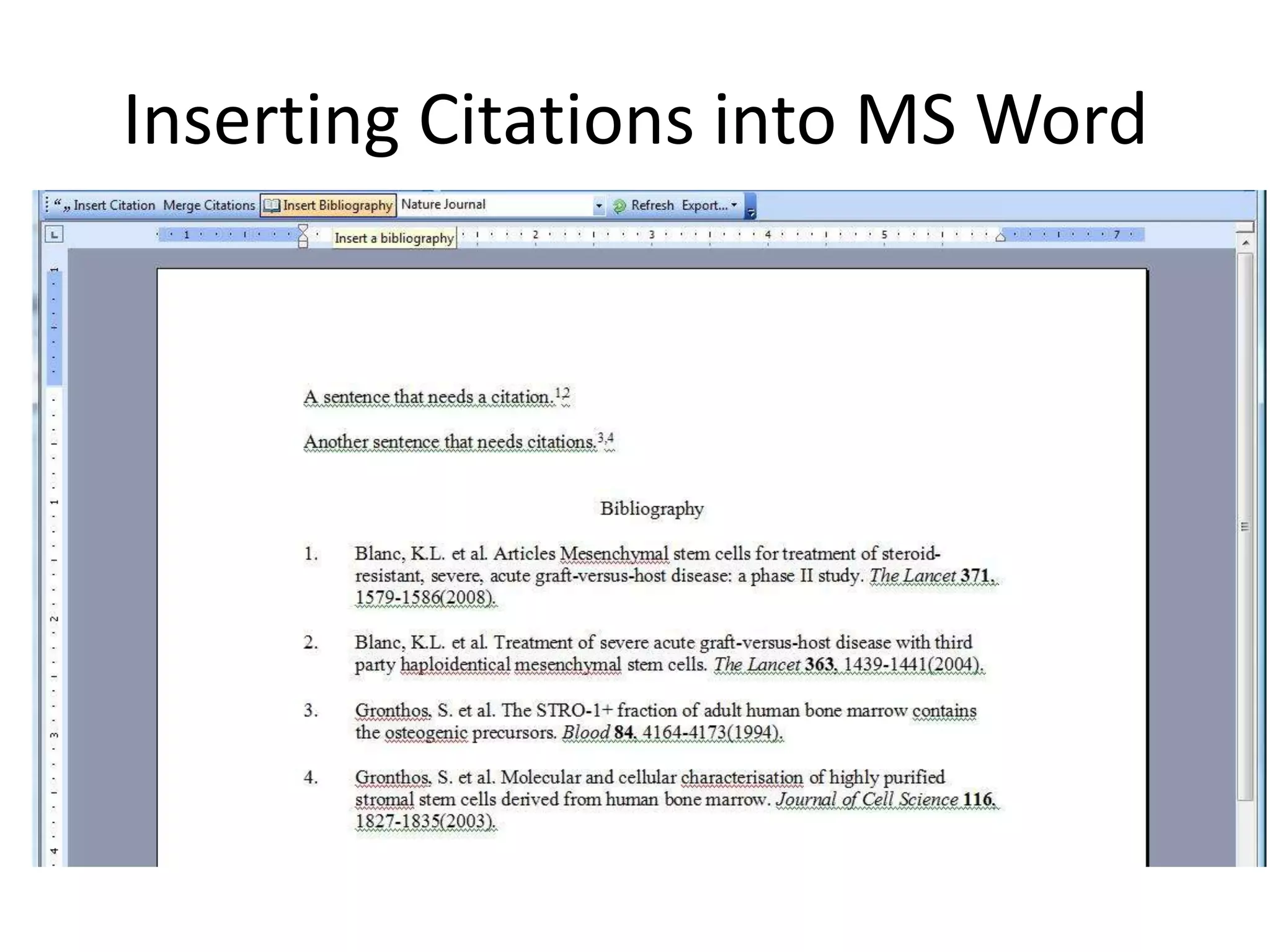 Inserting Citations into MS Word