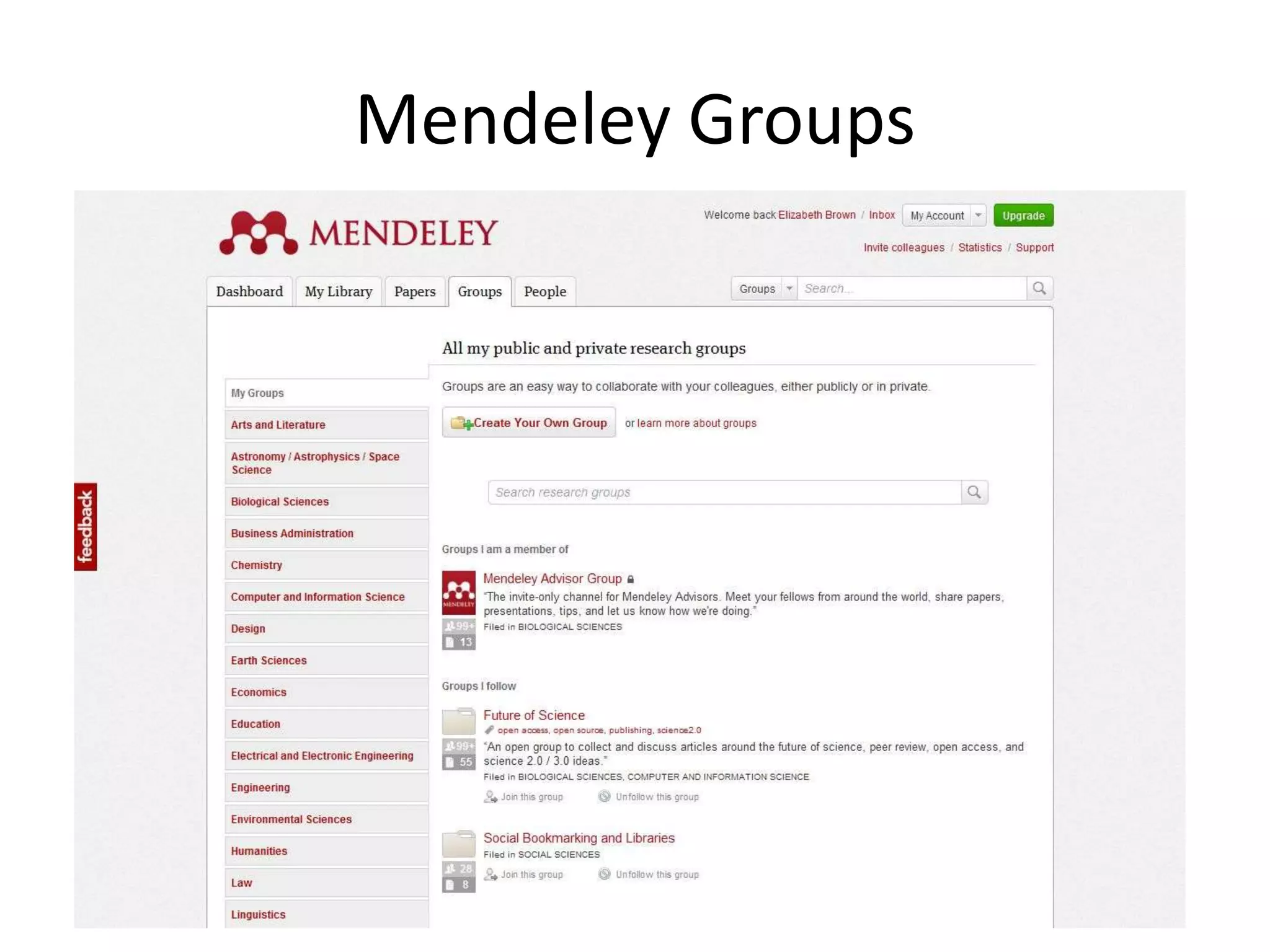 Mendeley Groups